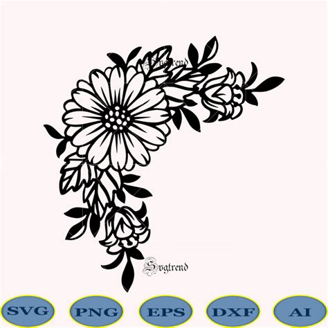 Download 613+ wedding outline flower border design Cut Files